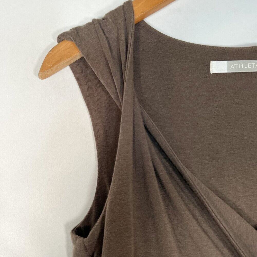 Athleta Brown Sleeveless Wrap-Style Mini Dress - Picture 5 of 10